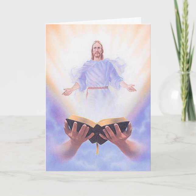Tarjeta de felicitación Biblia de Jesús (Anverso)
