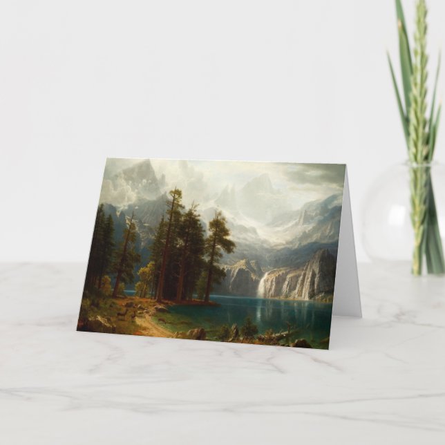 Tarjeta de felicitación Bierstadt Sierra Nevadas (Anverso)
