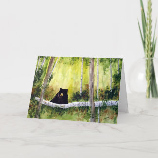 Tarjeta de felicitación Birches and Bear Blank