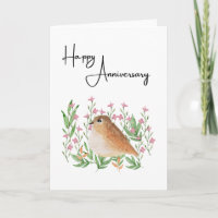 Tarjeta de felicitación Bird Happy Anniversario Bl