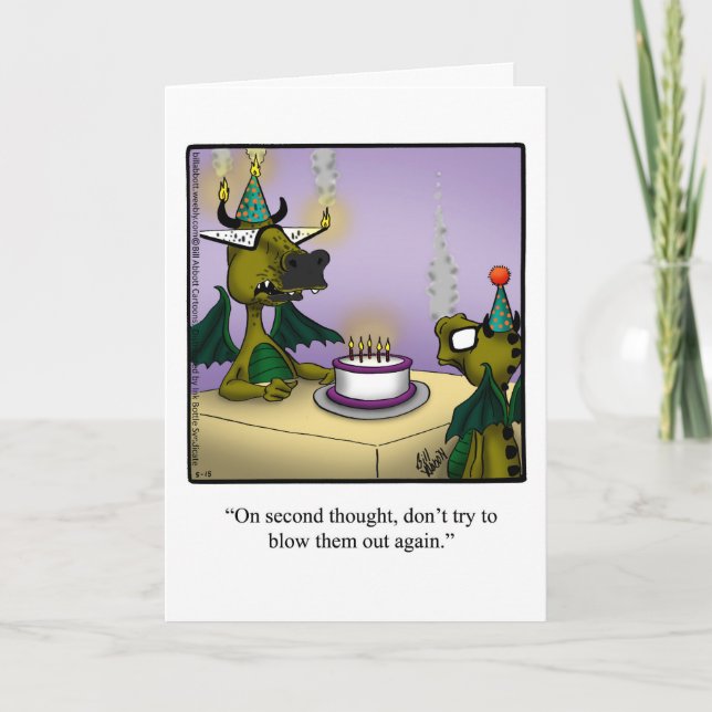 Tarjeta de felicitación Birday Humor Dragons (Anverso)