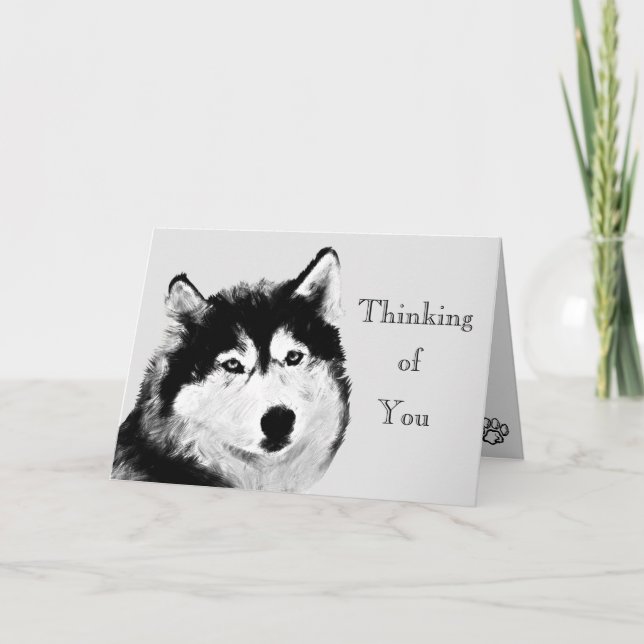 Tarjeta de felicitación Black Husky para bonitos (Anverso)