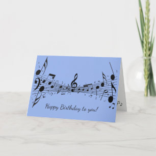 Tarjeta de felicitación Black Musical Notes Design