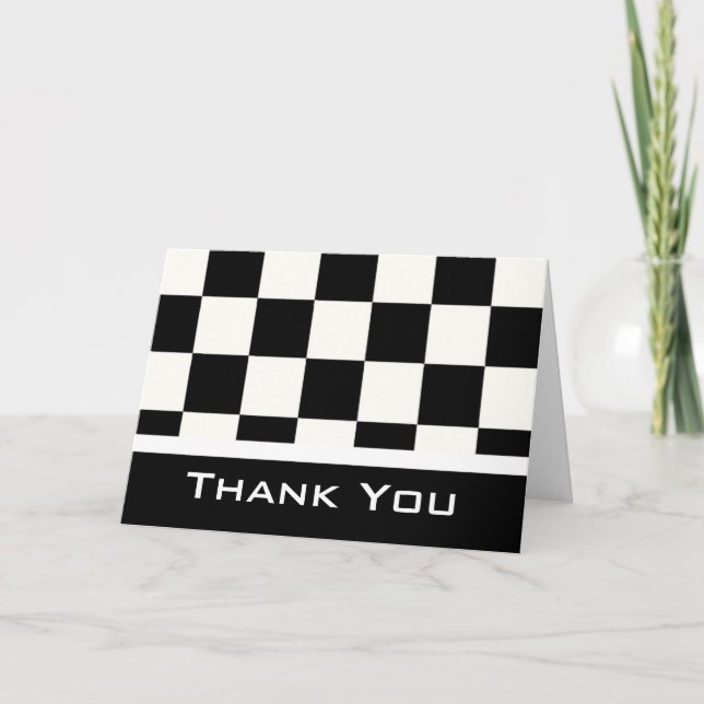 Tarjeta de felicitación Black/White Checkered (Anverso)