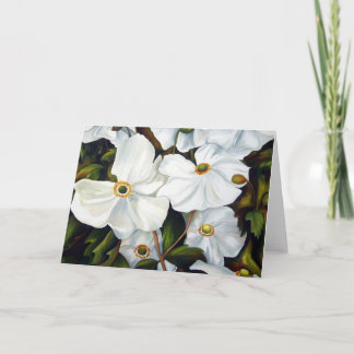 Tarjeta de felicitación blanca de la flor de la