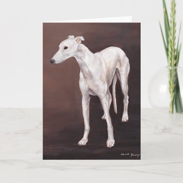 Tarjeta de felicitación blanca del arte del perro (Anverso)