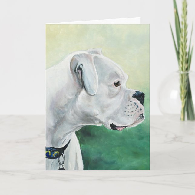 Tarjeta de felicitación blanca del arte del perro (Anverso)