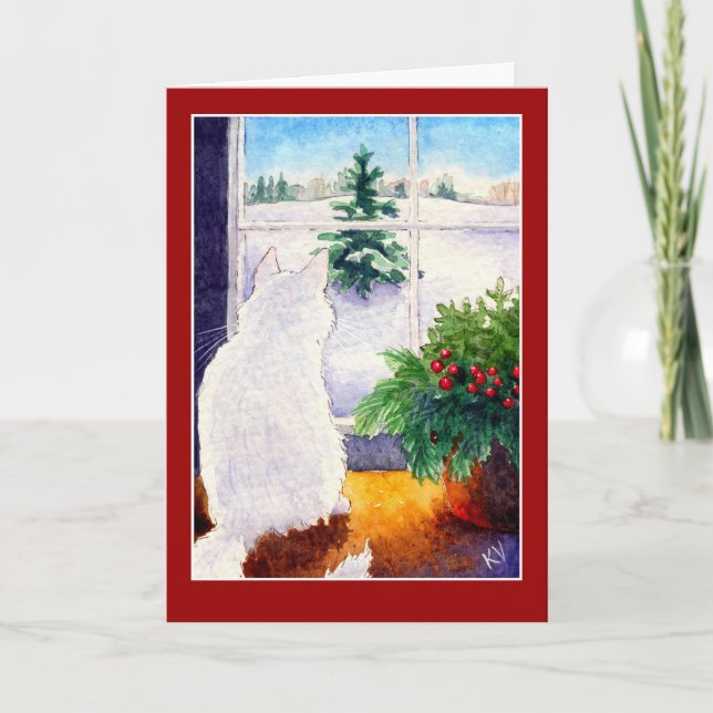 Tarjeta de felicitación blanca del navidad del (Anverso)
