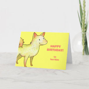 Tarjeta de felicitación blanca del perro