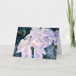 Tarjeta de felicitación blanca del Poinsettia