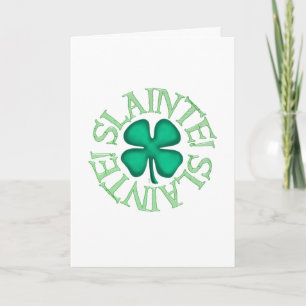 Tarjeta de felicitación blanca Slainte