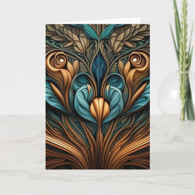 Tarjeta de felicitación Blank Art Nouveau 3 (Anverso)