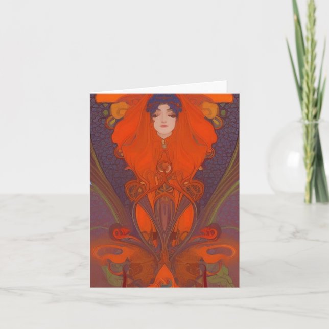 Tarjeta de felicitación Blank Art Nouveau 9 (Anverso)
