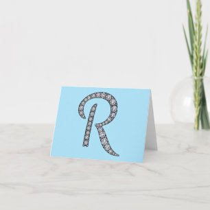 Tarjeta de felicitación bling del monograma de R