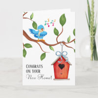 Tarjeta de felicitación Blue Bird New Home Congrat