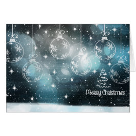 Tarjeta de felicitación Blue Black Christmas Ornam