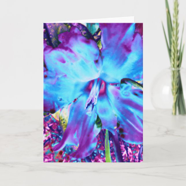 Tarjeta de felicitación Blue Daffodil (Anverso)