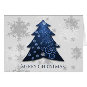 Tarjeta de felicitación Blue Festix Christmas Tree