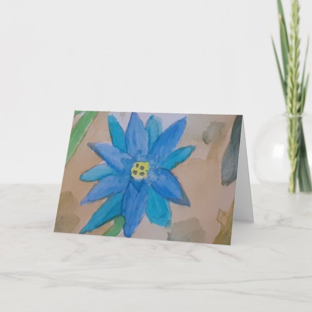 Tarjeta de felicitación Blue Flower (Anverso)
