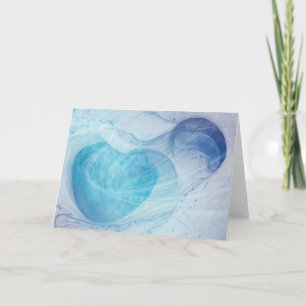 Tarjeta de felicitación Blue Heart Swirls Blank