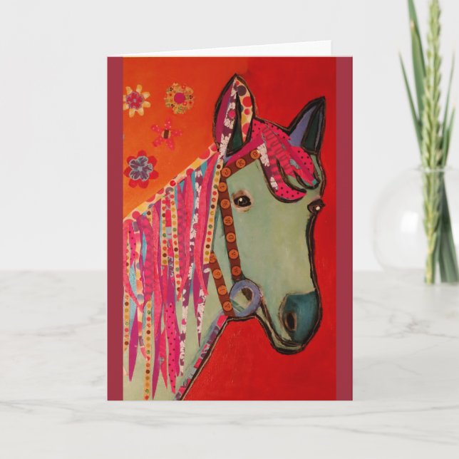 Tarjeta de felicitación Blue Horse (Anverso)