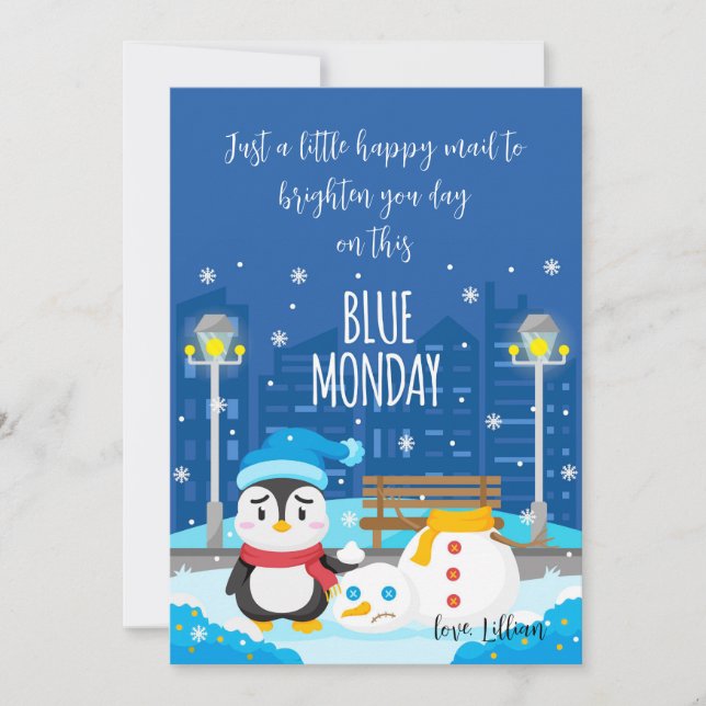 Tarjeta de felicitación Blue Monday (Anverso)