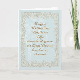 Tarjeta de felicitación boda Cara de Faux de oro