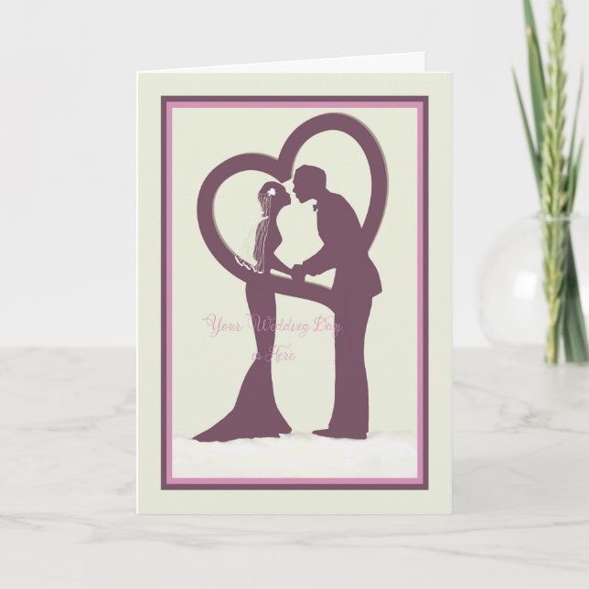 Tarjeta de felicitación boda con Novia y Groom (Anverso)