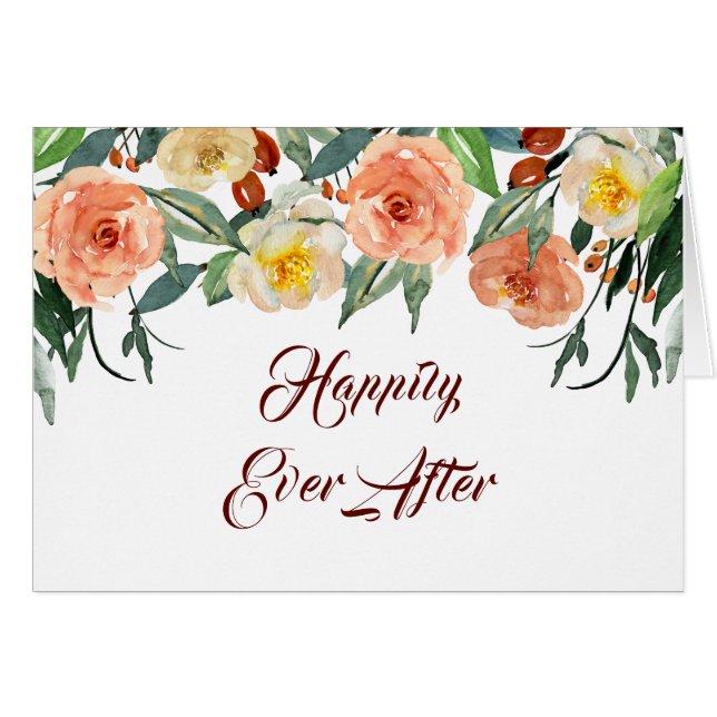 Tarjeta de felicitación Boda "Feliz siempre despué (Anverso (Horizontal))