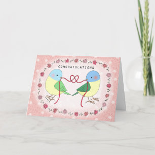 Tarjeta de Felicitación Bodas de Lovebirds Lindos 