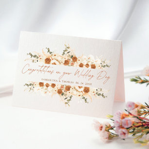 Tarjeta de felicitación Boho Terracotta Floral Bod