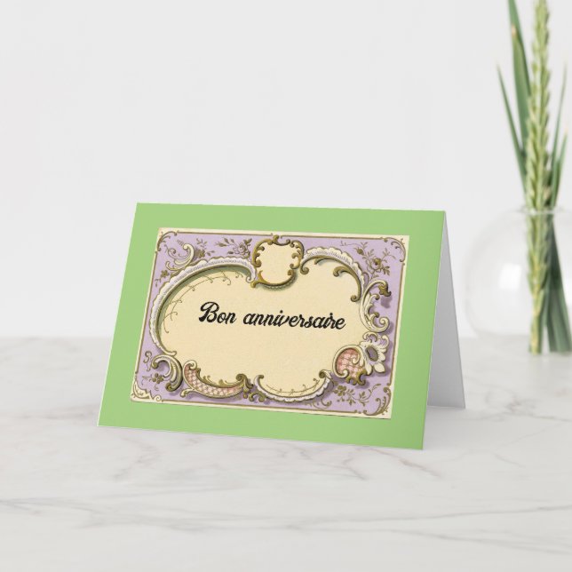 Tarjeta de felicitación Bon Anweeyaire (Feliz Cump (Anverso)