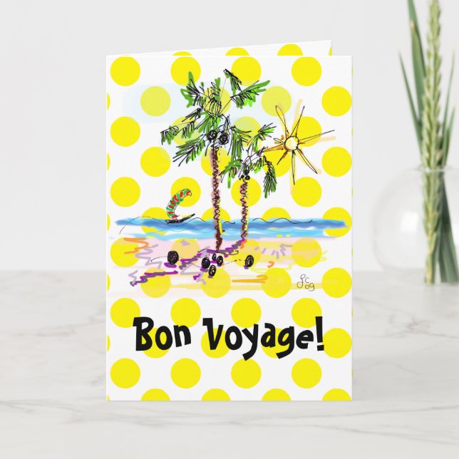 Tarjeta de felicitación Bon Voyage de personalizab (Anverso)