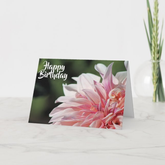 Tarjeta de felicitación bonita de la dalia del (Anverso)