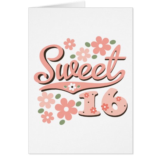 Tarjeta de felicitación bonita del dulce 16 del