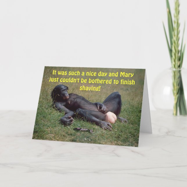 Tarjeta de felicitación Bonobo Ape muy divertida (Anverso)