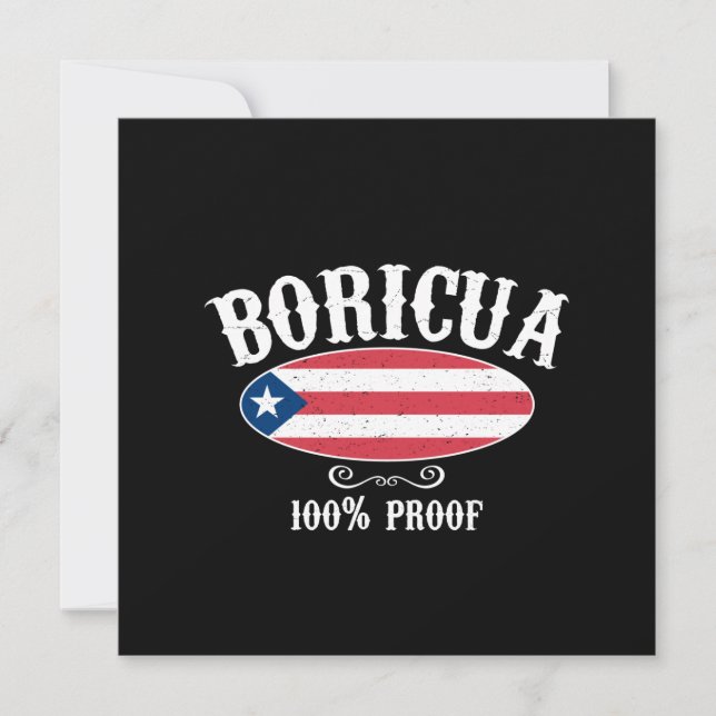 Tarjeta de felicitación Boricua 100% Puerto Rico ( (Anverso)