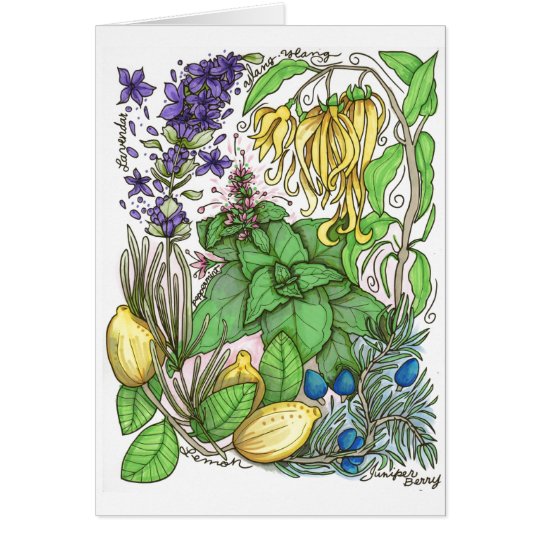 Tarjeta de felicitación botánica de la mezcla de