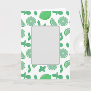 Tarjeta de felicitación botánica de lima y menta d
