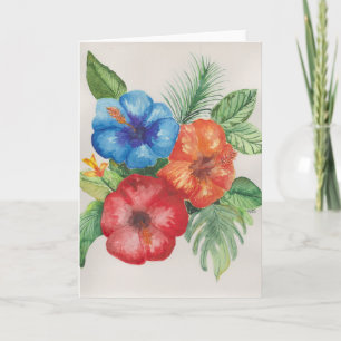 Tarjeta de felicitación botánica floral de acuarel