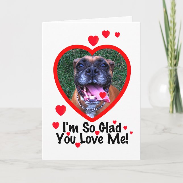 Tarjeta de felicitación Boxer Dog Valentine (Anverso)