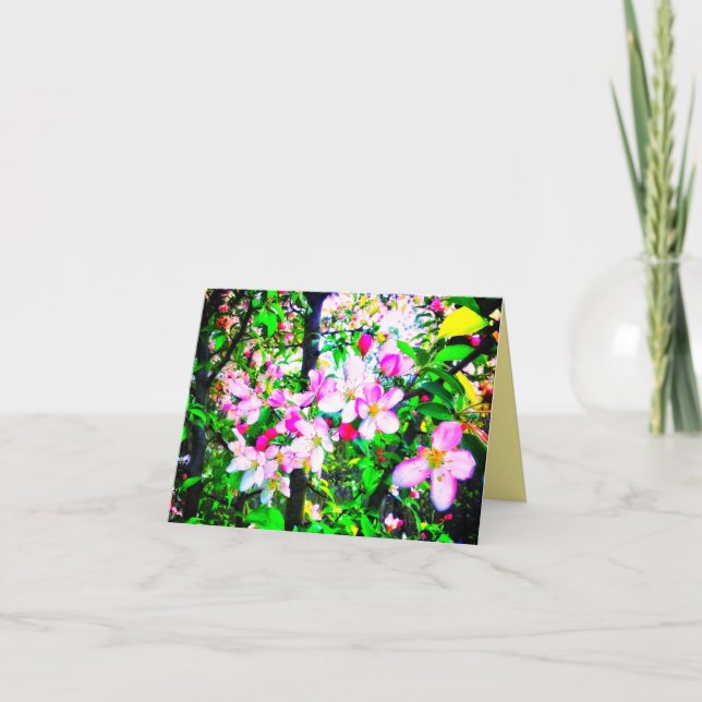 TARJETA DE FELICITACIÓN BRILLANTE DE LOS FLORES DE (Anverso)