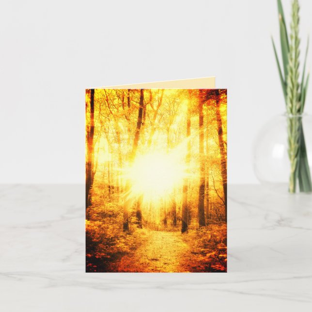 TARJETA DE FELICITACIÓN BRILLANTE DEL SOL DEL ORO (Anverso)