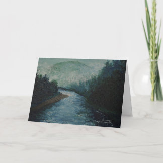 Tarjeta de felicitación brumosa del río