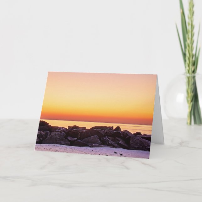 Tarjeta de felicitación Buckroe Beach Sunrise (Anverso)
