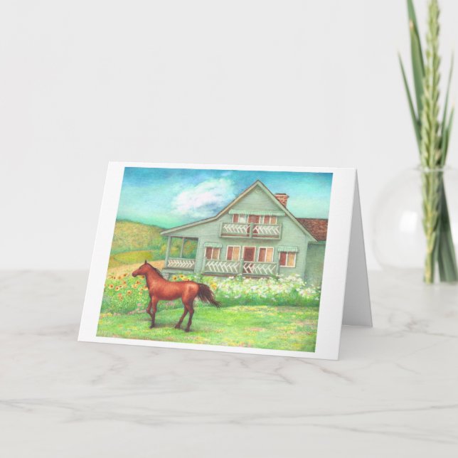 Tarjeta de felicitación bucólica de la casa de (Anverso)
