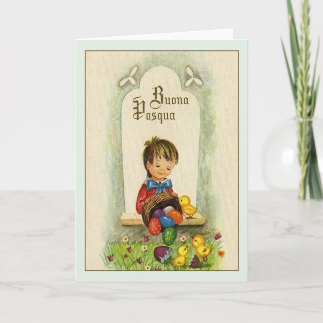 Tarjeta de felicitación Buona Pasqua de la Pascua  (Anverso)