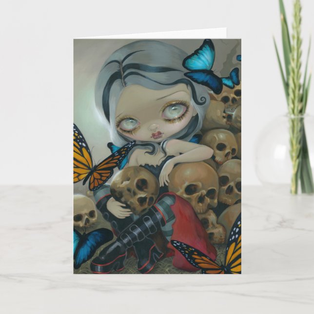 Tarjeta de felicitación "Butterflies and Bones" (Anverso)