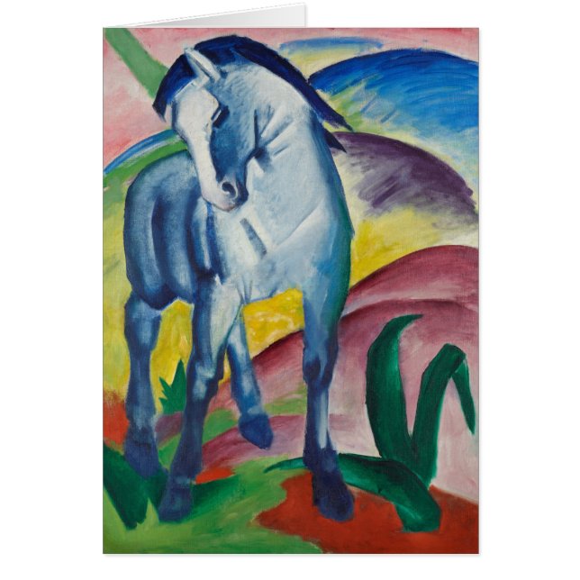 Tarjeta de felicitación Caballo Azul de Franz Marc (Frente)