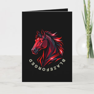 Tarjeta de felicitación Caballo Rojo BlazeForge